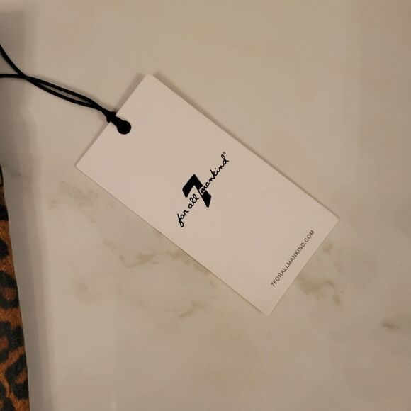 7 for all Mankind Leopard Print High-rise Slim-fit Kick Flare Jeans NEW - Picture 9 of 14